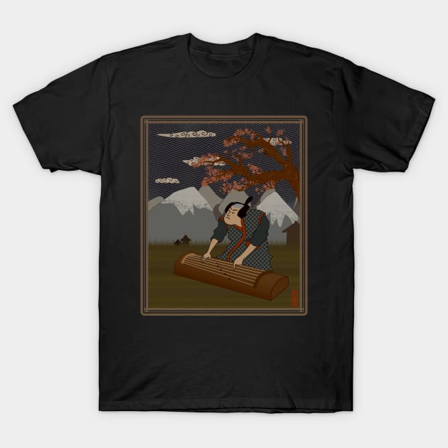 Traditional Japanese Art Style Koto Player for Musician T-Shirt by Mewzeek_T